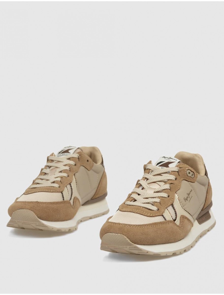 ZAPATILLA PEPE JEANS BRIT MIRROR TAUPE