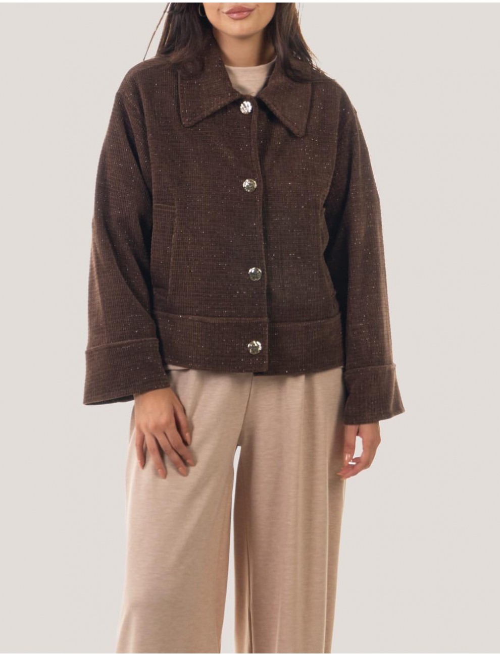 CHAQUETA OBVIO ASTRID MARRoN