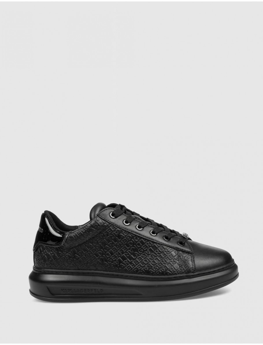 ZAPATILLA KARL LAGERFED KAPRI EMBOSS REPEAT LO LACE NEGRO