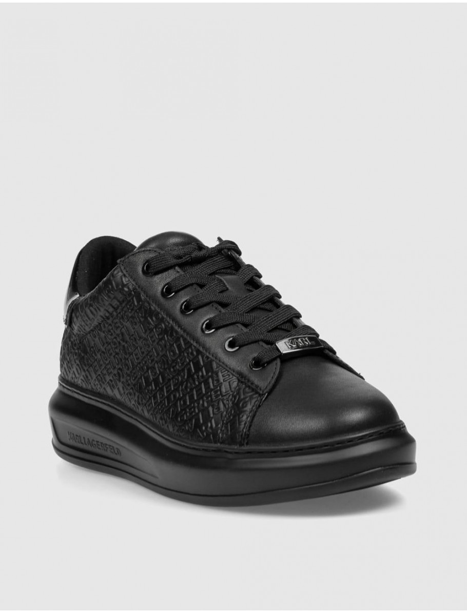 ZAPATILLA KARL LAGERFED KAPRI EMBOSS REPEAT LO LACE NEGRO