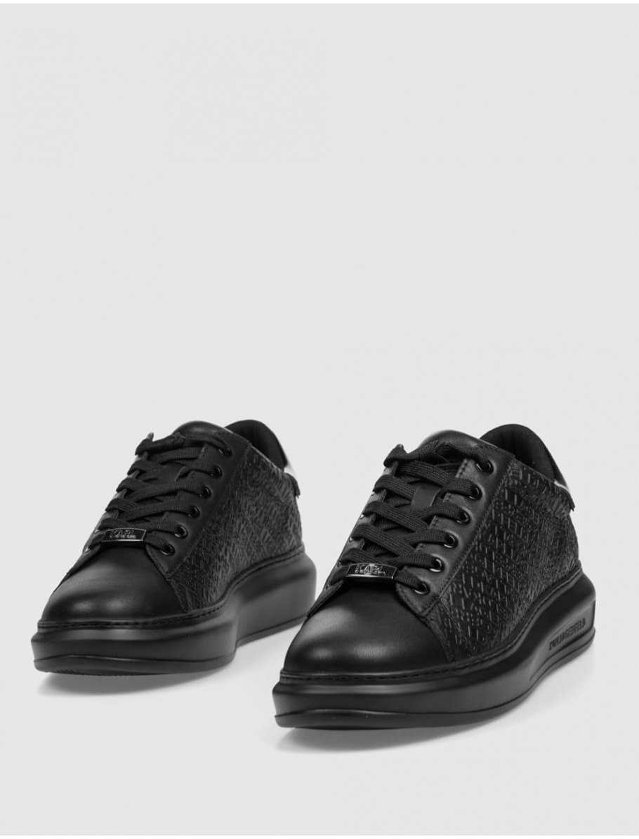 ZAPATILLA KARL LAGERFED KAPRI EMBOSS REPEAT LO LACE NEGRO