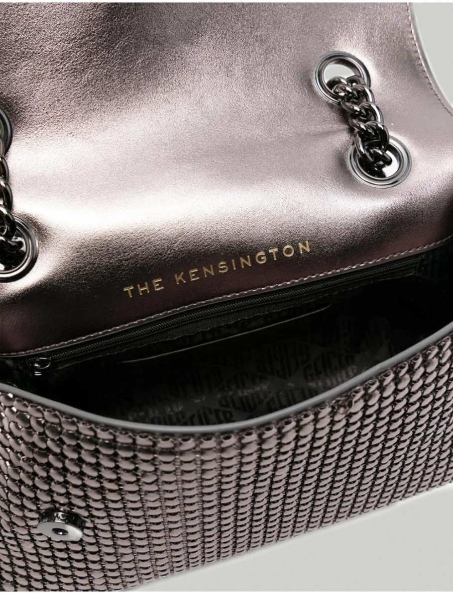 BOLSO KURT GEIGER KENSINGTON CHAINMAIL PLATA