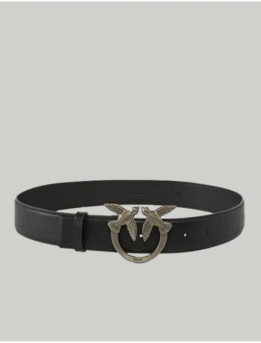 CINTURoN PINKO LOVE BERRY H4 BELT NEGRO