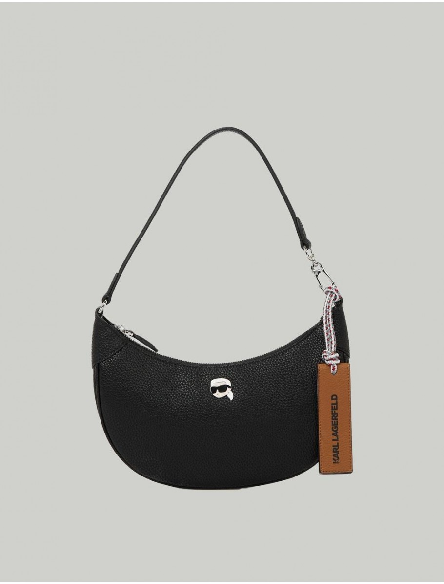BOLSO KARL LAGERFED IKON PEBBLE HALF MOON NEGRO