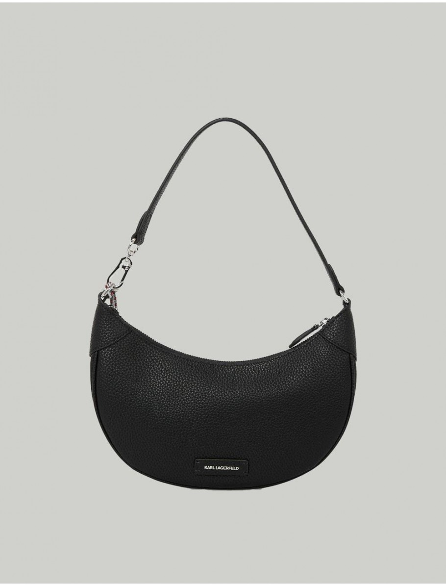 BOLSO KARL LAGERFED IKON PEBBLE HALF MOON NEGRO