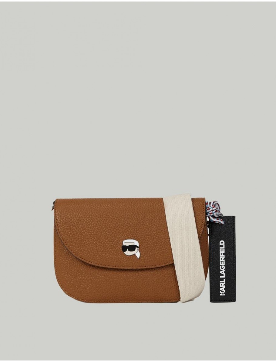 BOLSO KARL LAGERFED IKON PEBBLE FLAP CROSSBODY CUERO