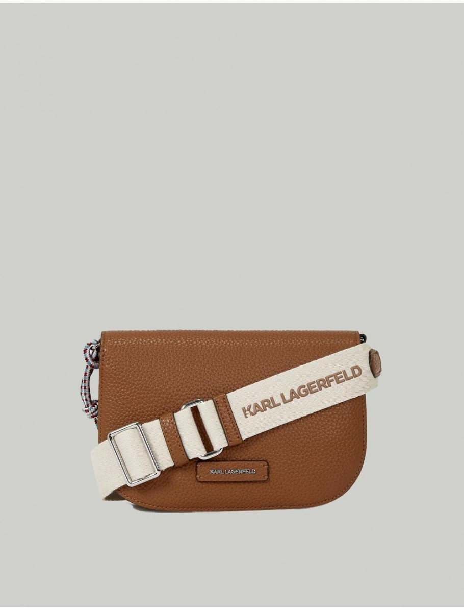 BOLSO KARL LAGERFED IKON PEBBLE FLAP CROSSBODY CUERO
