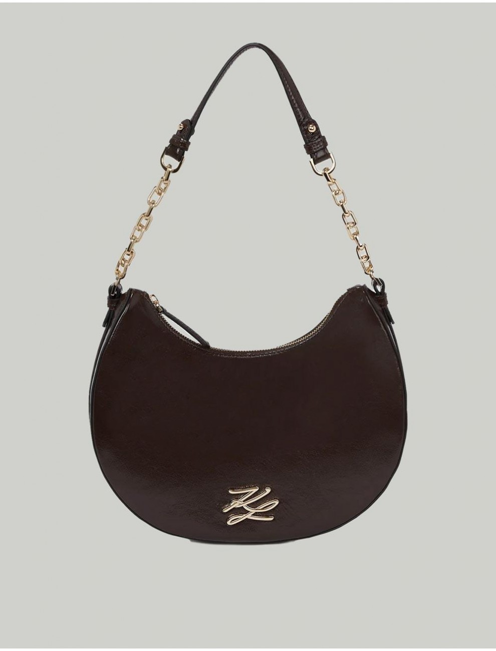 BOLSO KARL LAGERFED K AUTOGRAPH MOONBAG NAPLAK MARRoN