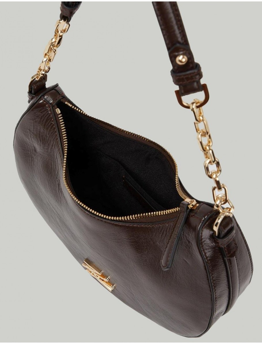 BOLSO KARL LAGERFED K AUTOGRAPH MOONBAG NAPLAK MARRoN