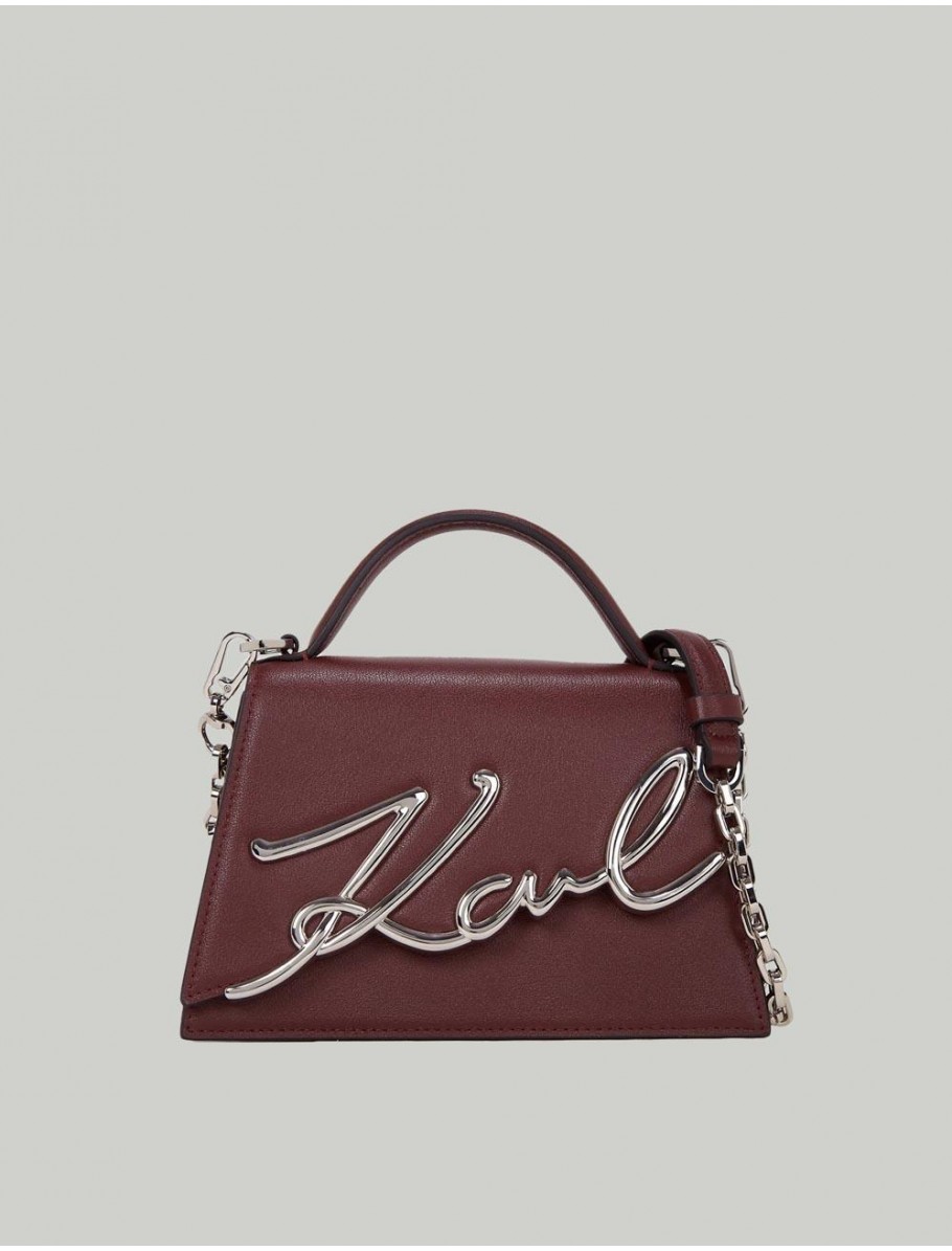 BOLSO KARL LAGERFED K SIGNATURE 20 MD CROSSBODY BURDEOS