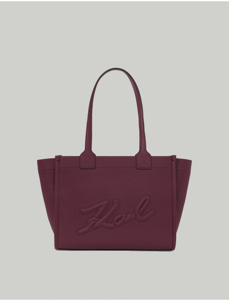 BOLSO KARL LAGERFED K SKUARE EW MD TOTE GRAINY BURDEOS