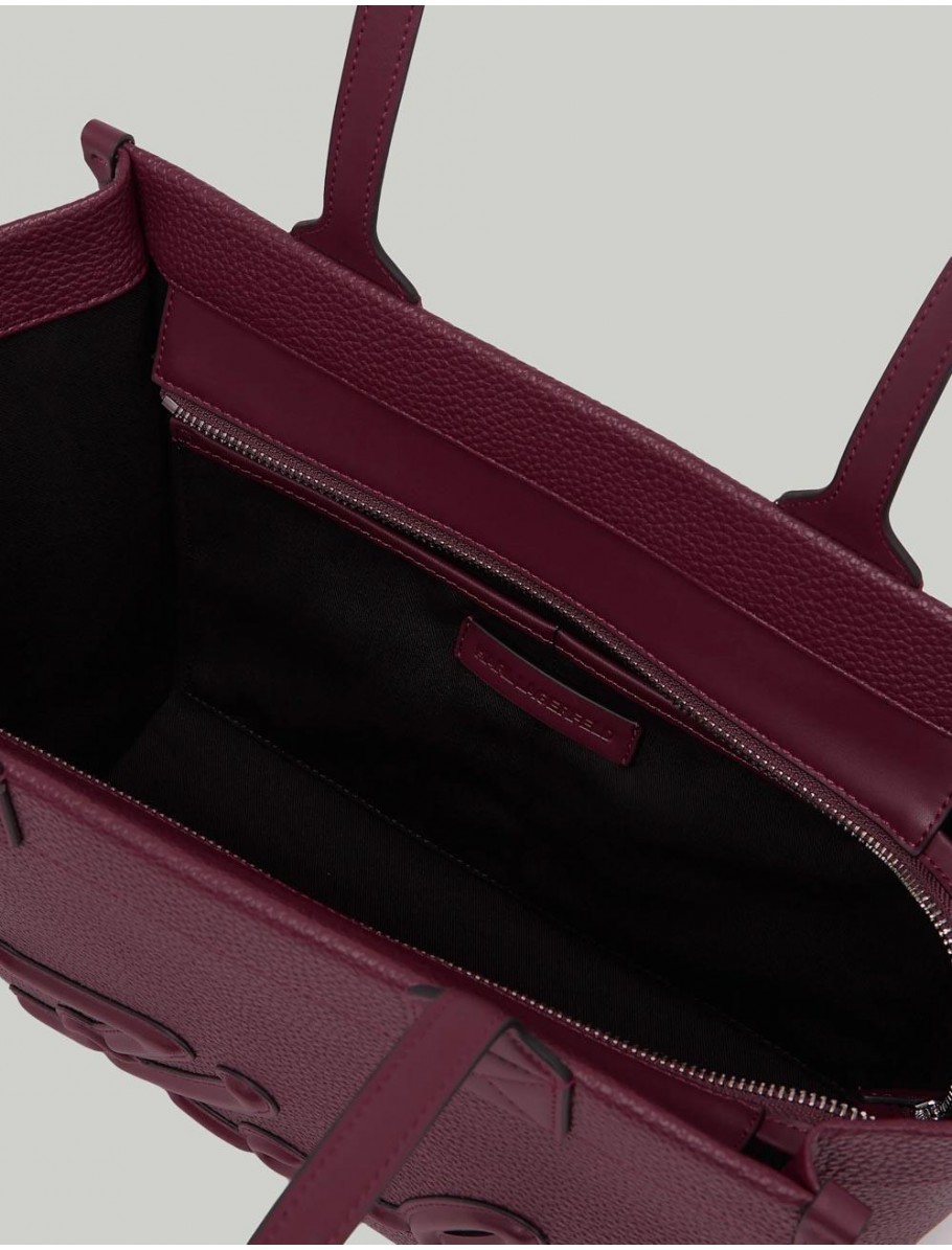 BOLSO KARL LAGERFED K SKUARE EW MD TOTE GRAINY BURDEOS