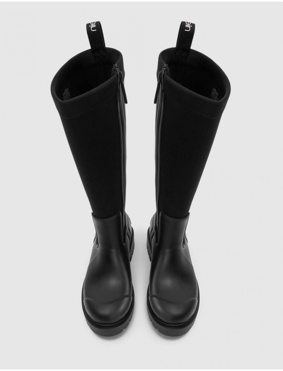 BOTA CALVIN KLEIN HIGH RAINBOOT NEOPRENE NEGRO