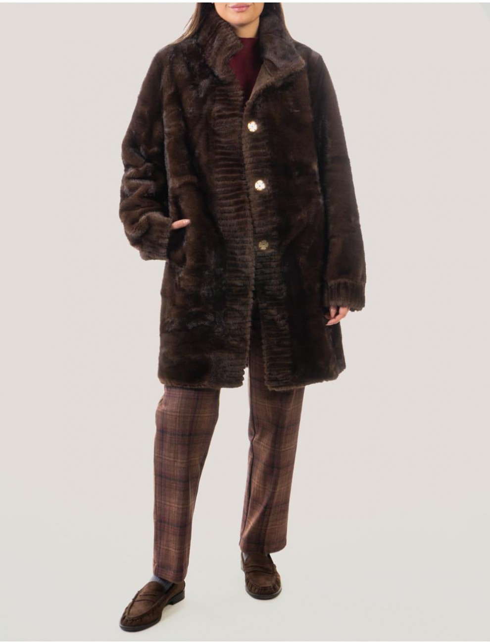 CHAQUETA OBVIO BOYANA MARRoN