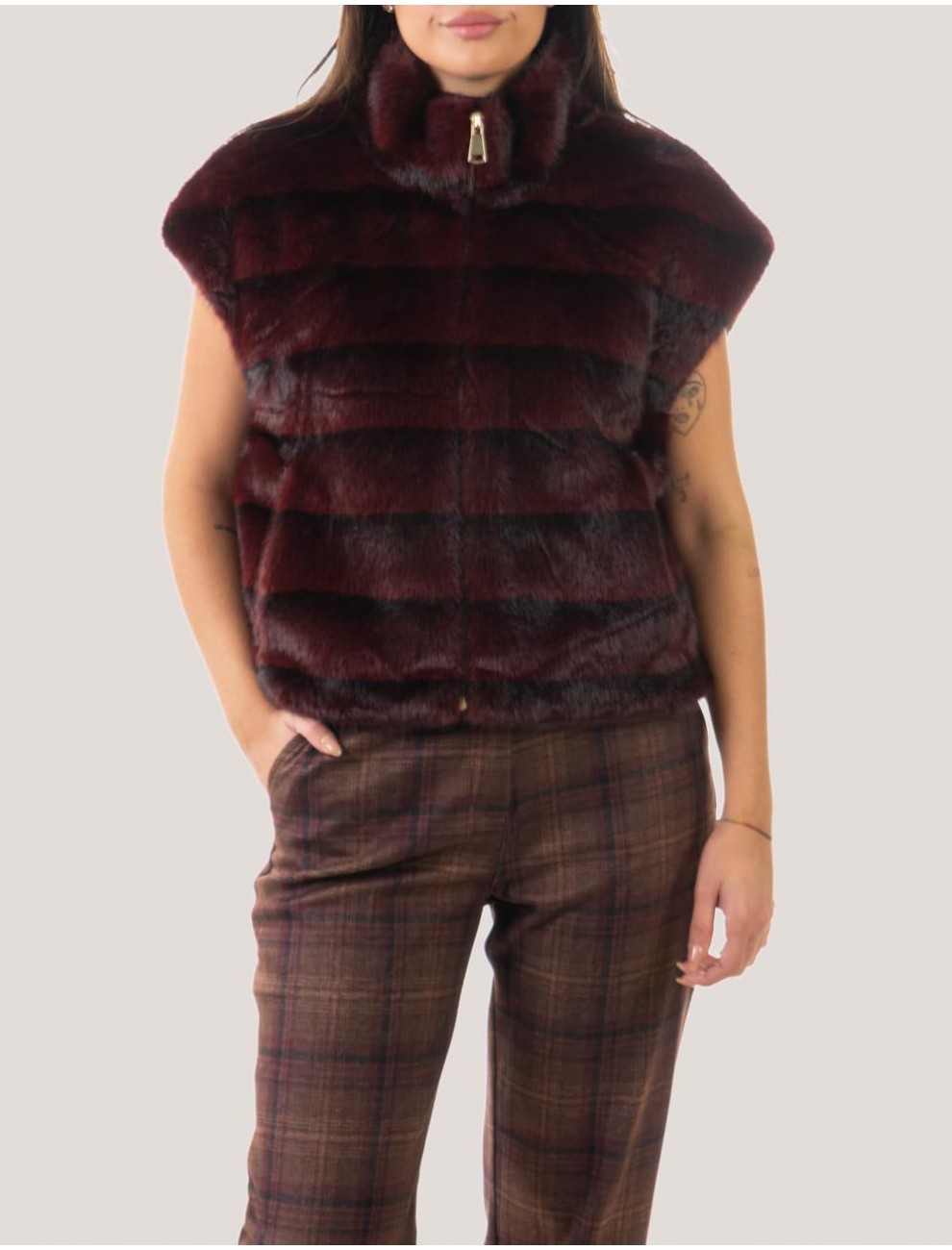 CHALECO OBVIO AMBER BURDEOS