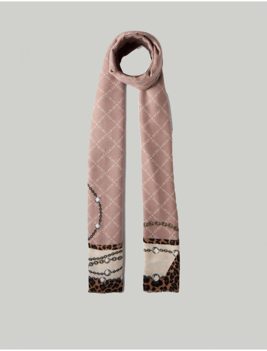 FOULAR LIUJO BOLSOS ECS STOLA PEARLS ANIMAL NATURAL