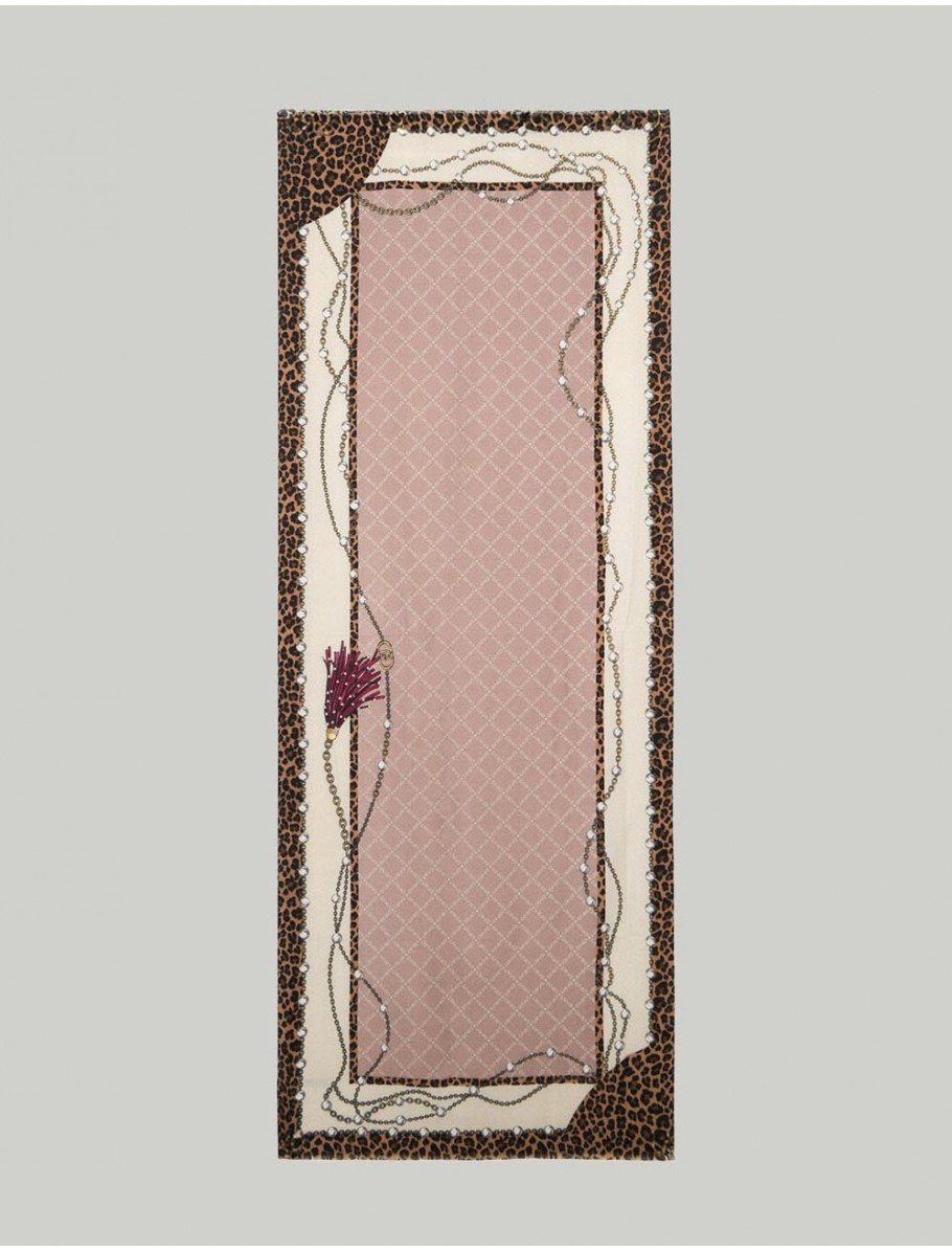 FOULAR LIUJO BOLSOS ECS STOLA PEARLS ANIMAL NATURAL