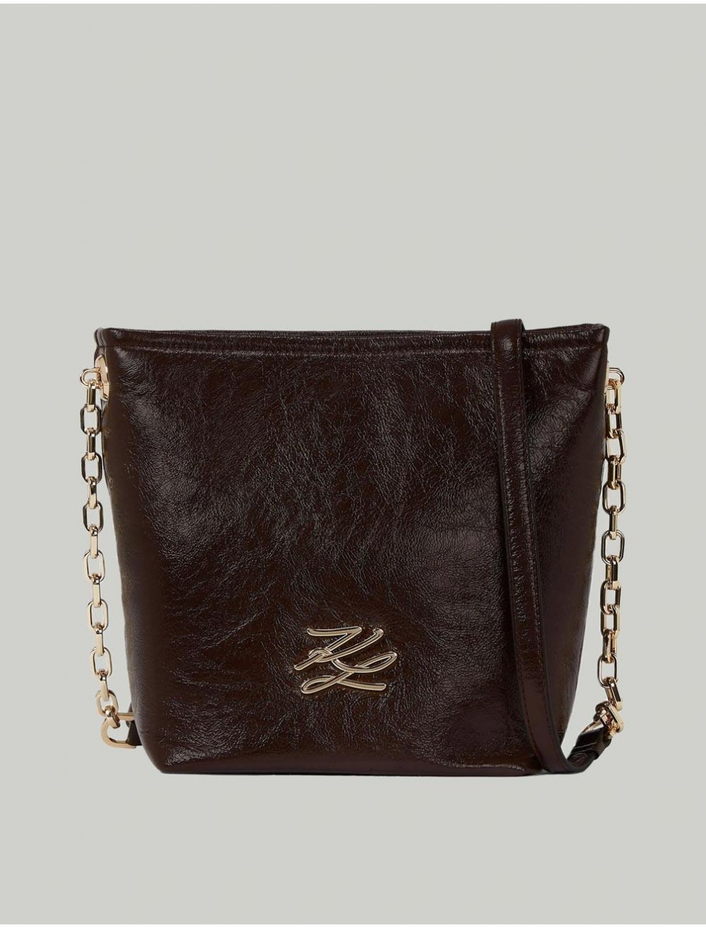 BOLSO KARL LAGERFED K AUTOGRAPH SM BUCKET NAPLA MARRoN