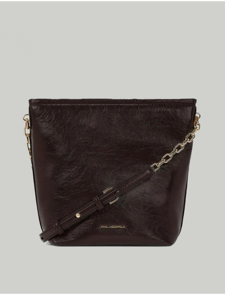 BOLSO KARL LAGERFED K AUTOGRAPH SM BUCKET NAPLA MARRoN