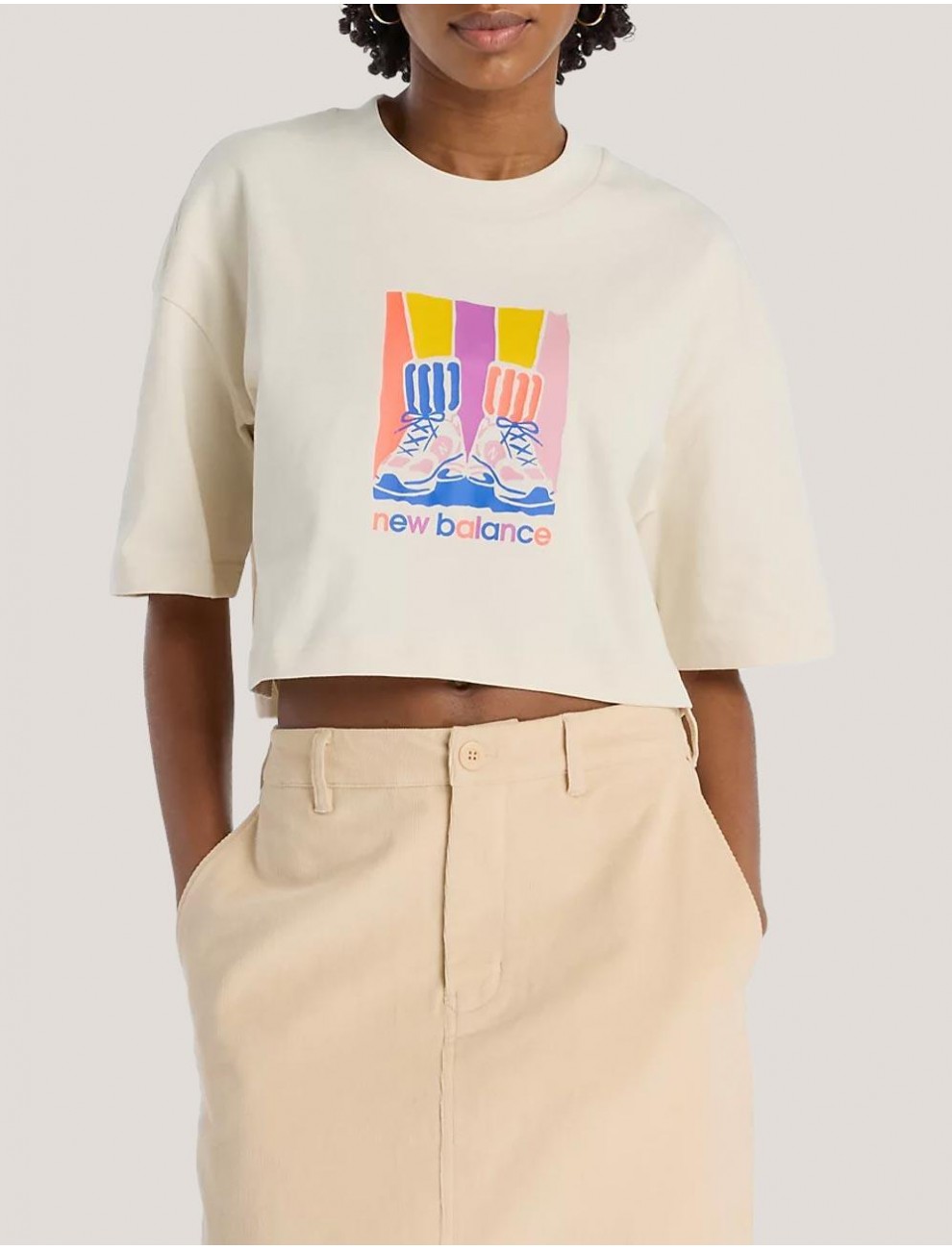 CAMISETA NEW BALANCE WT53904 BEIG