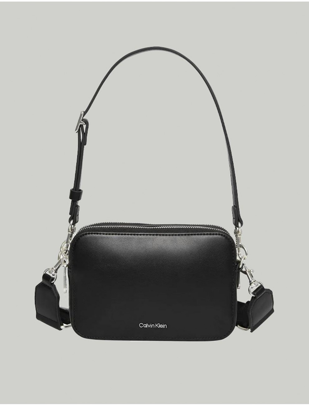 BOLSO CALVIN KLEIN WEBBING DOUBLE STRAP CAMERA BAG NEGRO
