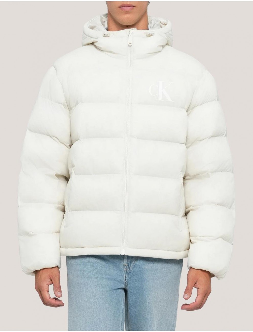 CHAQUETA CALVIN KLEIN LS NYLON MONOGRAM PUFFER BEIG