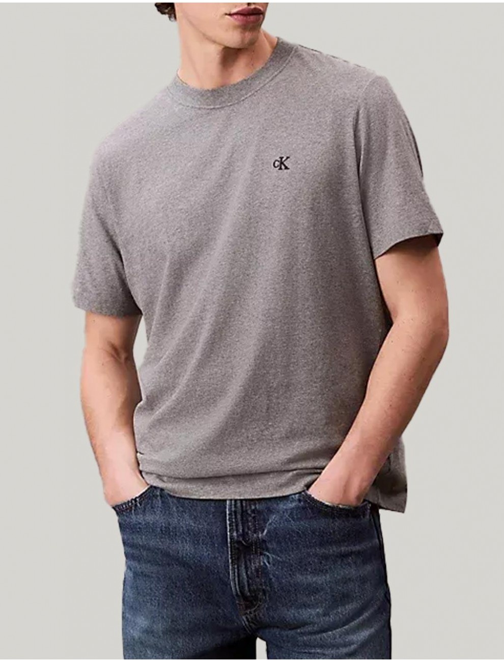 CAMISETA CALVIN KLEIN SS MONOGRAM EASY TEE GRIS