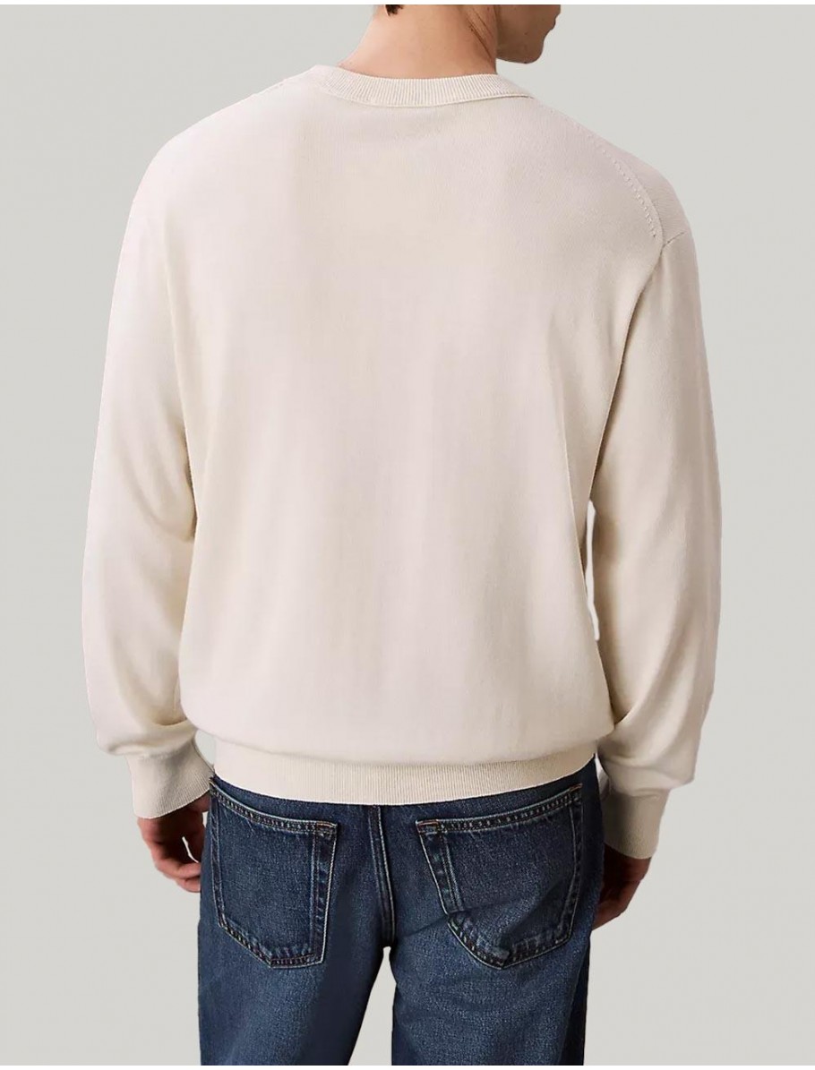 SUDADERA CALVIN KLEIN LS EZ COTTON CREWNK SWEATER 12GG BEIG