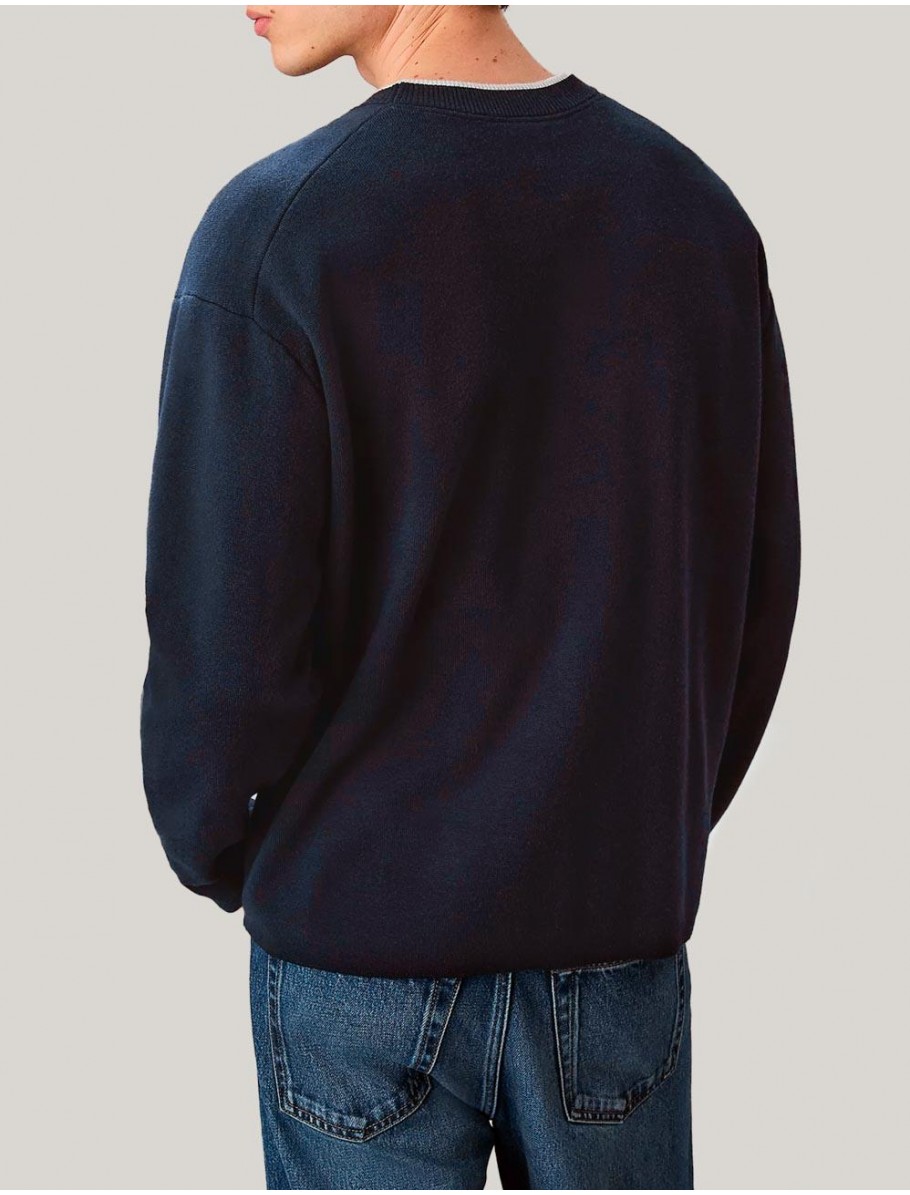 SUDADERA CALVIN KLEIN LS EMBOSSED LOGO CREWNK MARINO