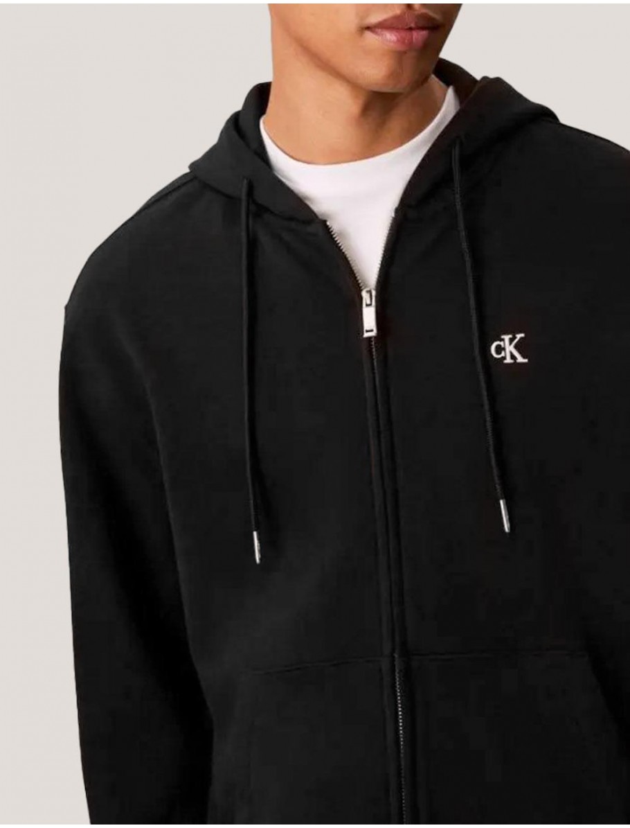 CHAQUETA CALVIN KLEIN LS EU 350TERRY MONOGRAM FZ NEGRO