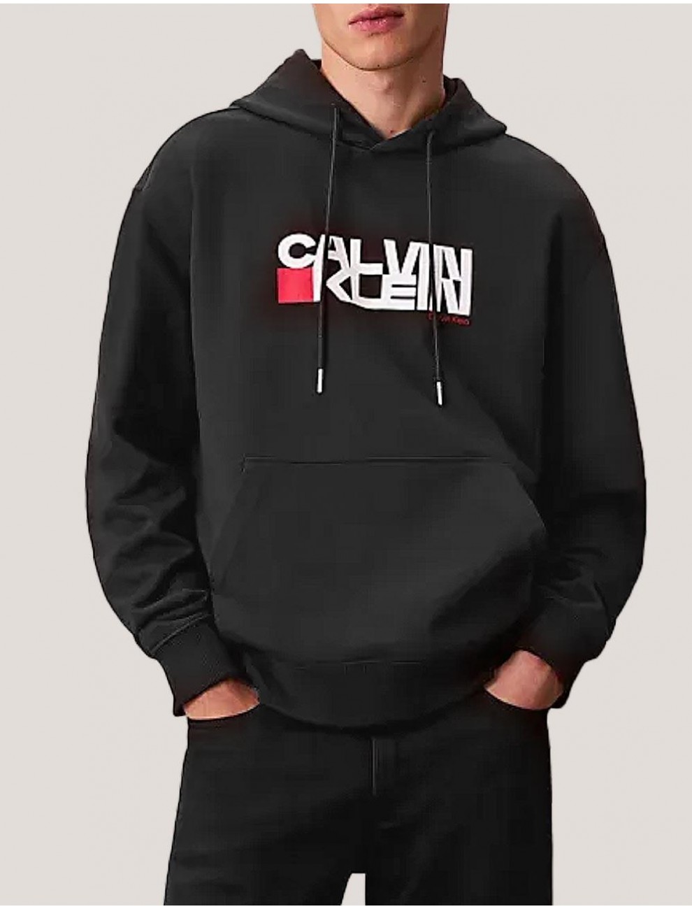 SUDADERA CALVIN KLEIN LS EU 350TERRY CK REDBOX NEGRO