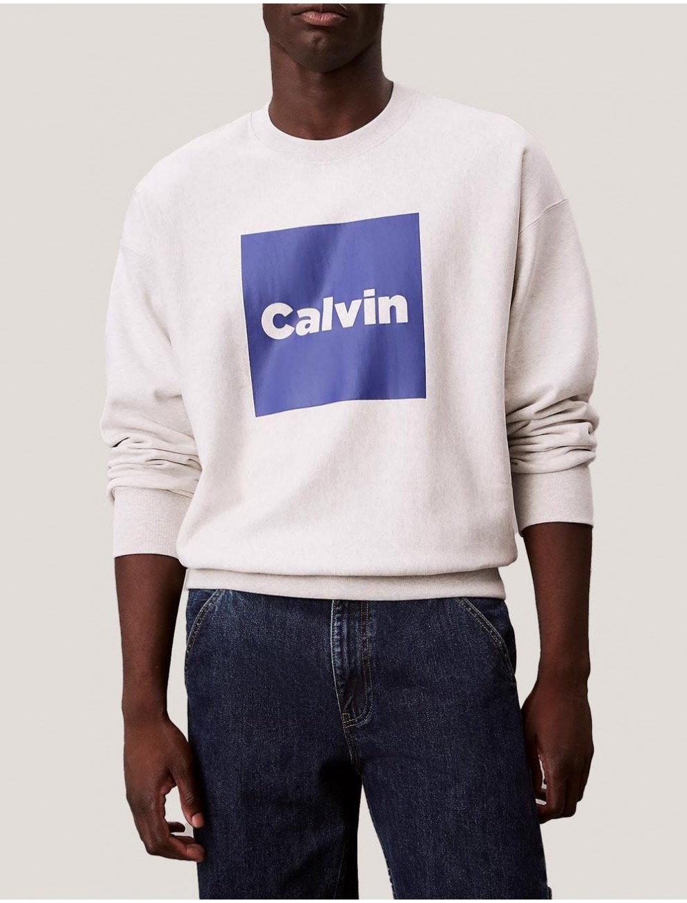 SUDADERA CALVIN KLEIN LS PREMIUM FLEECE CALVIN GRIS