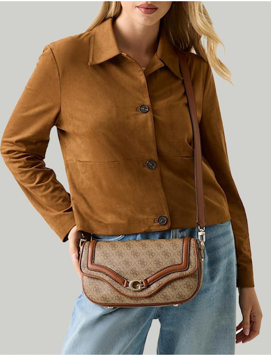 BOLSO GUESS DEA FLAP MARRoN