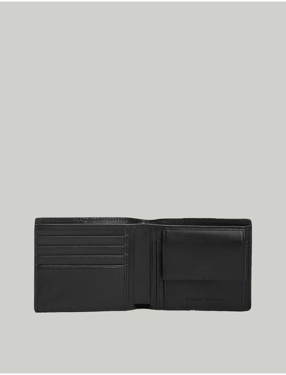 CARTERA TOMMY HILFIGER TH CORP CC AND COIN NEGRO