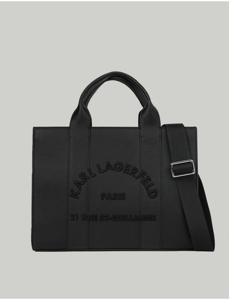 BOLSO KARL LAGERFED K RSG MD SQUARE TOTE PEB EMB NEGRO