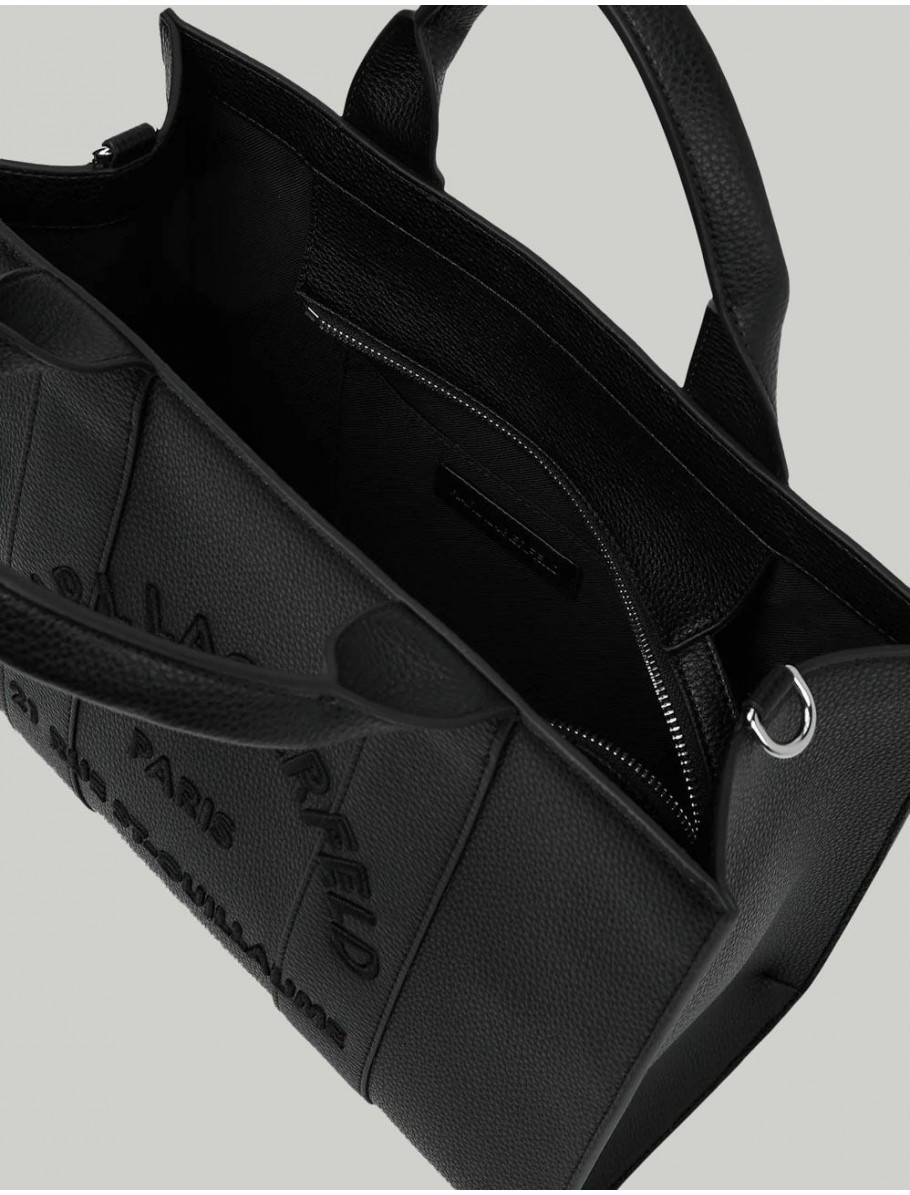 BOLSO KARL LAGERFED K RSG MD SQUARE TOTE PEB EMB NEGRO