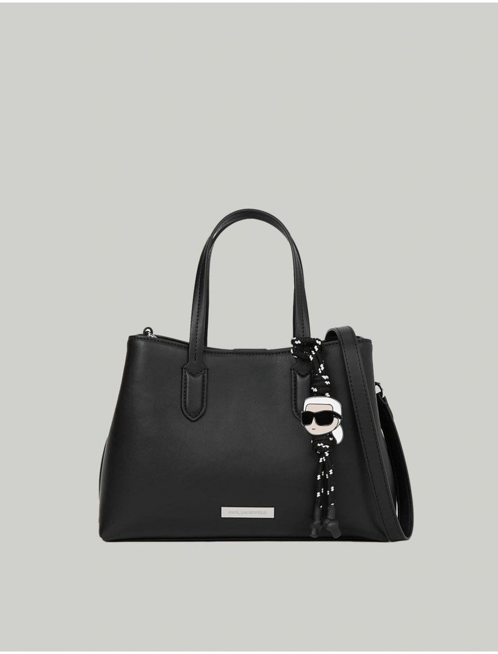BOLSO KARL LAGERFED IKON SMOOTH SM TOTE NEGRO