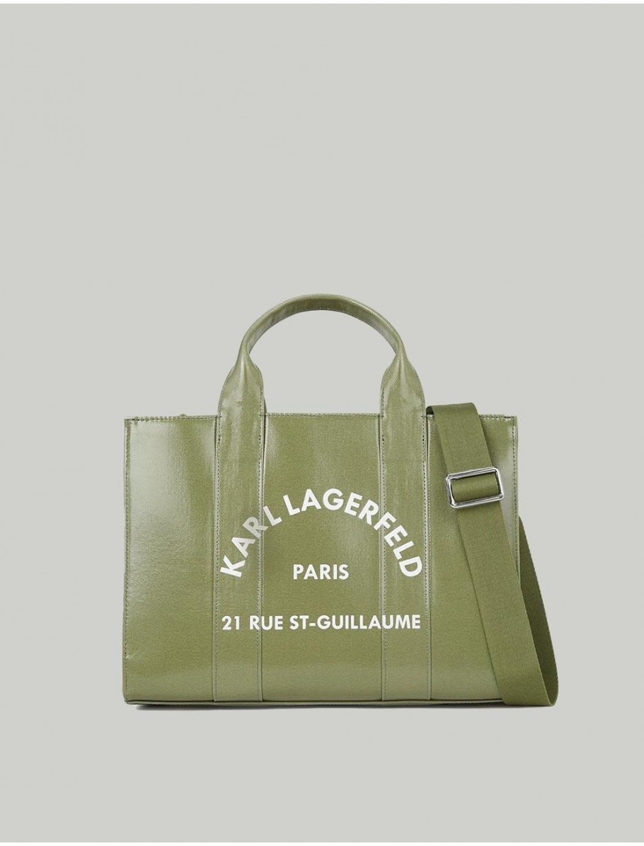 BOLSO KARL LAGERFED K RSG MD SQUARE COATED TOTE VERDE