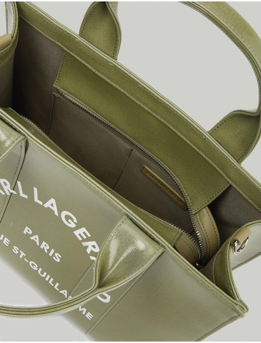 BOLSO KARL LAGERFED K RSG MD SQUARE COATED TOTE VERDE