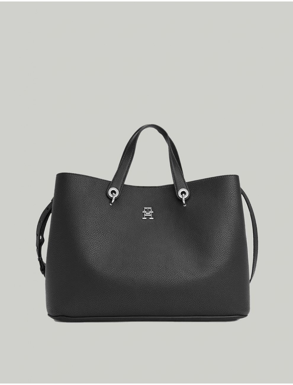 BOLSO TOMMY HILFIGER TH EMBLEM SATCHEL NEGRO
