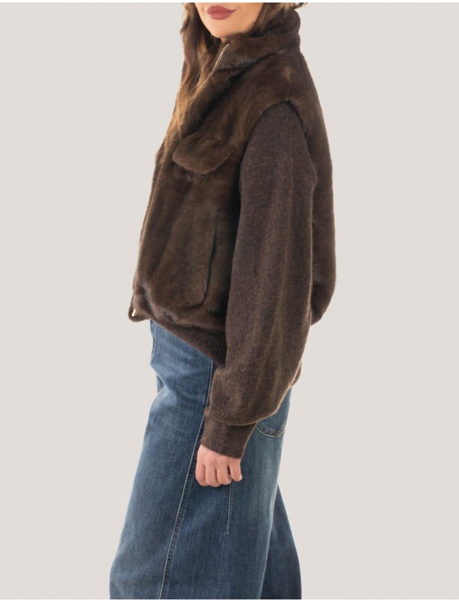 CHALECO OBVIO PETRA MARRoN