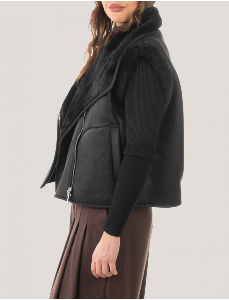 CHALECO REVERSIBLE OBVIO MILA NEGRO