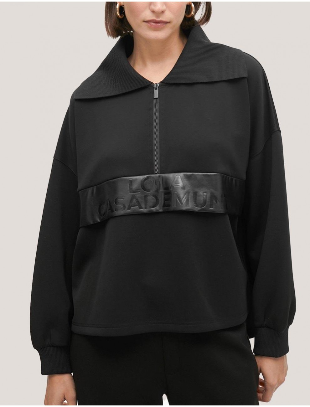 SUDADERA LOLA CASADEMUNT LF2511002 NEGRO