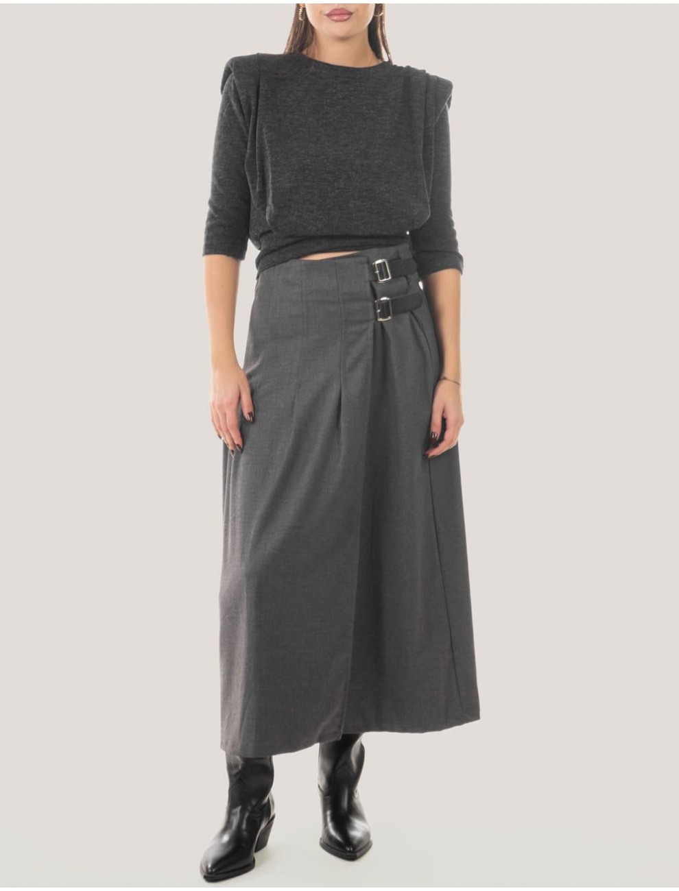 FALDA OBVIO ISABELLA GRIS