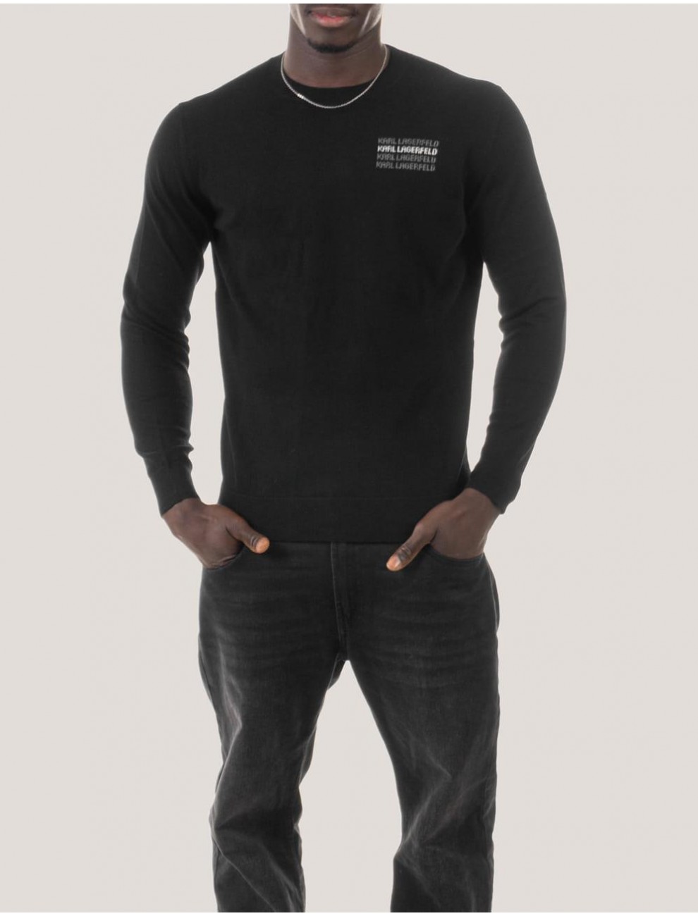 CAMISETA KARL LAGERFED KINIT CREWNECK NEGRO