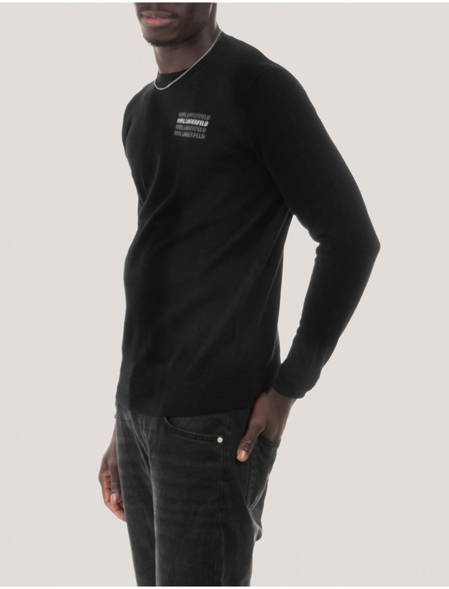 CAMISETA KARL LAGERFED KINIT CREWNECK NEGRO