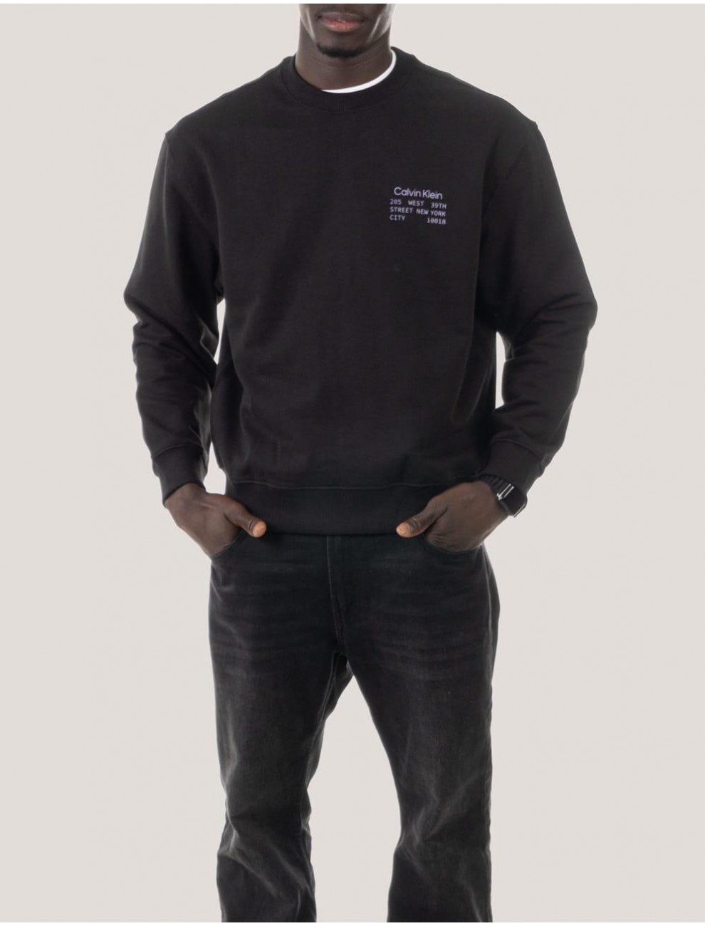SUDADERA CALVIN KLEIN LS EU 350TERRY GRAPHIC CN SWTSHR NEGRO