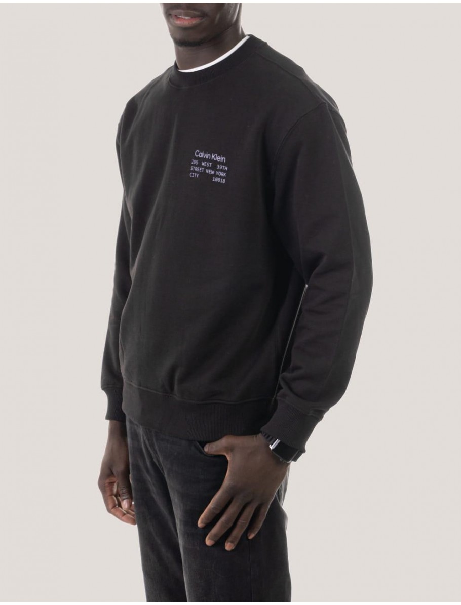 SUDADERA CALVIN KLEIN LS EU 350TERRY GRAPHIC CN SWTSHR NEGRO