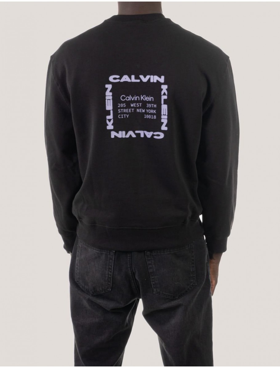 SUDADERA CALVIN KLEIN LS EU 350TERRY GRAPHIC CN SWTSHR NEGRO