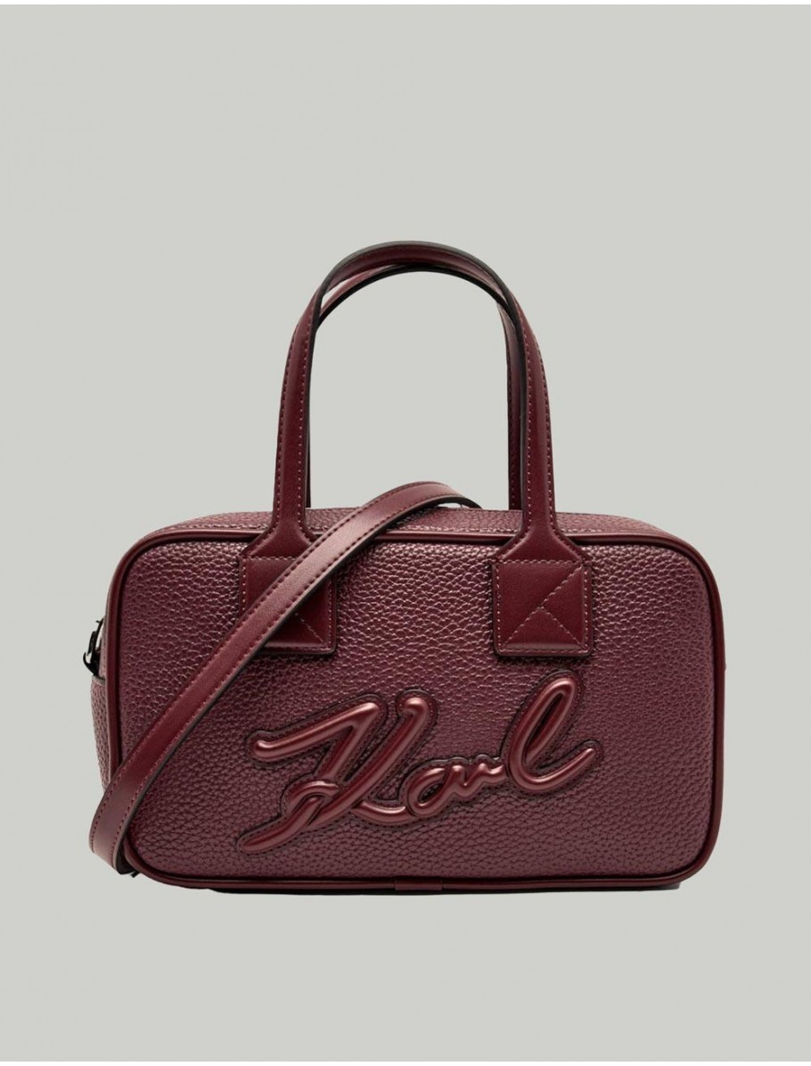 BOLSO KARL LAGERFED K SKUARE BAULETTO GRAINY BURDEOS